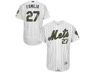 Men's Majestic New York Mets #27 Jeurys Familia Authentic White 2016 Memorial Day Fashion Flex Base MLB Jersey