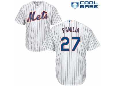 Men's Majestic New York Mets #27 Jeurys Familia Authentic White Home Cool Base MLB Jersey