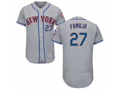 Men's Majestic New York Mets #27 Jeurys Familia Grey Flexbase Authentic Collection MLB Jersey