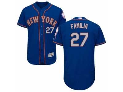 Men's Majestic New York Mets #27 Jeurys Familia Royal Gray Flexbase Authentic Collection MLB Jersey