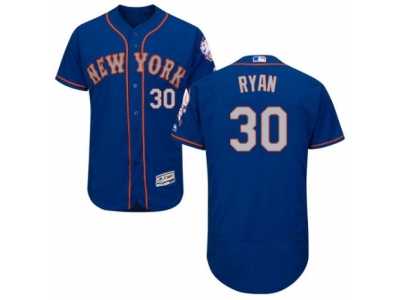 Men's Majestic New York Mets #30 Nolan Ryan Royal Gray Flexbase Authentic Collection MLB Jersey