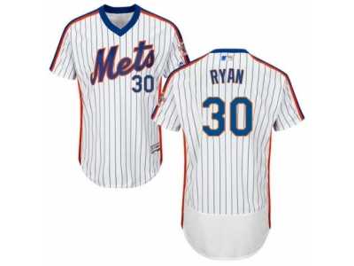 Men's Majestic New York Mets #30 Nolan Ryan White Royal Flexbase Authentic Collection MLB Jersey