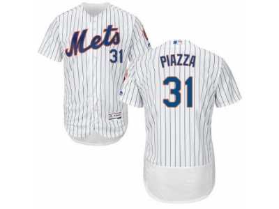 Men's Majestic New York Mets #31 Mike Piazza White Flexbase Authentic Collection MLB Jersey