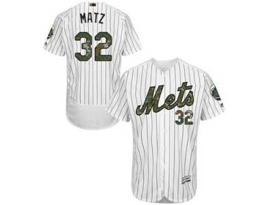 Men's Majestic New York Mets #32 Steven Matz Authentic White 2016 Memorial Day Fashion Flex Base MLB Jersey