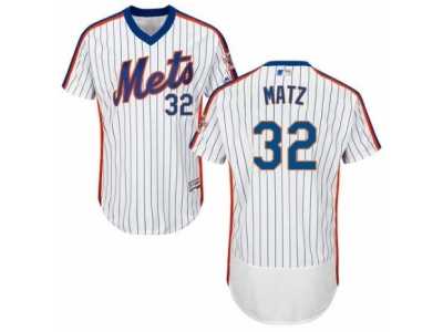 Men's Majestic New York Mets #32 Steven Matz White Royal Flexbase Authentic Collection MLB Jersey