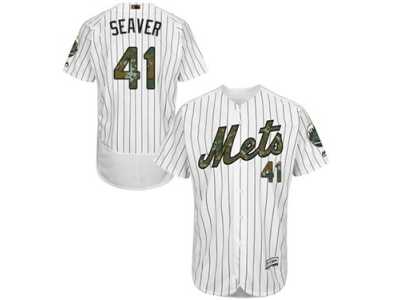 Men's Majestic New York Mets #41 Tom Seaver Authentic White 2016 Memorial Day Fashion Flex Base MLB Jersey