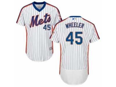 Men's Majestic New York Mets #45 Zack Wheeler White Royal Flexbase Authentic Collection MLB Jersey