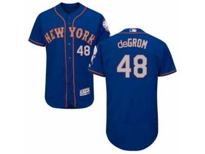Men's Majestic New York Mets #48 Jacob deGrom Royal Gray Flexbase Authentic Collection MLB Jersey