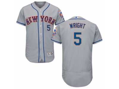 Men's Majestic New York Mets #5 David Wright Grey Flexbase Authentic Collection MLB Jersey