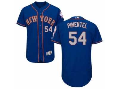 Men\'s Majestic New York Mets #54 Stolmy Pimentel Royal Gray Flexbase Authentic Collection MLB Jersey