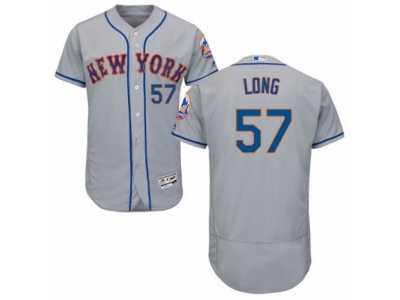 Men's Majestic New York Mets #57 Kevin Long Grey Flexbase Authentic Collection MLB Jersey
