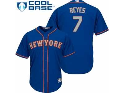 Men's Majestic New York Mets #7 Jose Reyes Replica Royal Blue Alternate Road Cool Base MLB Jersey