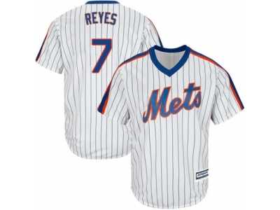 Men's Majestic New York Mets #7 Jose Reyes Replica White Alternate Cool Base MLB Jersey