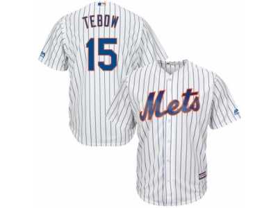 Men's New York Mets #15 Tim Tebow Majestic White Home Cool Base Player Jersey