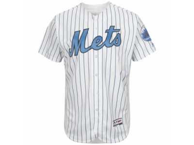 Men's New York Mets Majestic Blank White Fashion 2016 Father's Day Flex Base Team Jersey