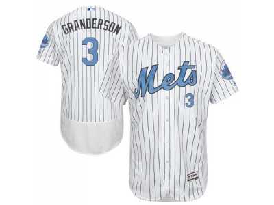 New York Mets #3 Curtis Granderson White(Blue Strip) Flexbase Authentic Collection 2016 Father's Day Stitched Baseball Jersey
