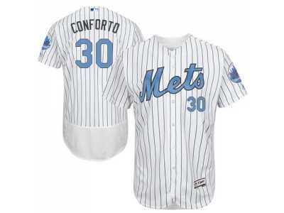 New York Mets #30 Michael Conforto White(Blue Strip) Flexbase Authentic Collection 2016 Father's Day Stitched Baseball Jersey