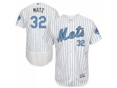 New York Mets #32 Steven Matz White(Blue Strip) Flexbase Authentic Collection 2016 Father's Day Stitched Baseball Jersey