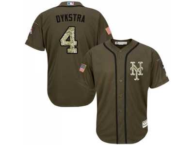 New York Mets #4 Lenny Dykstra Green Salute to Service Stitched Baseball Jersey