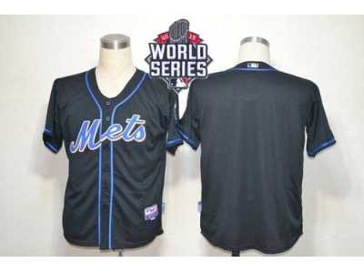 New York Mets Blank Black Alternate Cool Base W 2015 World Series Patch Stitched MLB Jersey