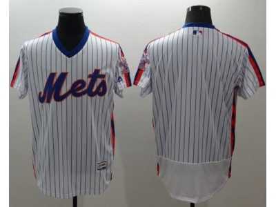 New York Mets Blank White(Blue Strip) Flexbase Authentic Collection Alternate Stitched MLB Jersey