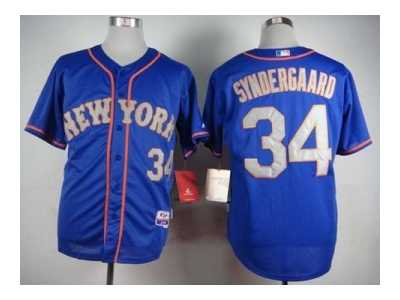 mlb jerseys new york mets #34 syndergaard blue[syndergaard]