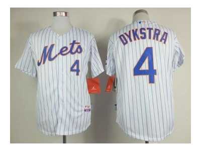 mlb jerseys new york mets #4 dykstra white(blue strip)