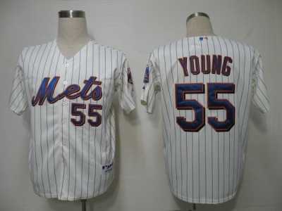 mlb new york mets #55 young white[blue strip]