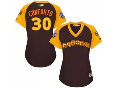 Women's Majestic New York Mets #30 Michael Conforto Authentic Brown 2016 All-Star National League BP Cool Base MLB Jersey