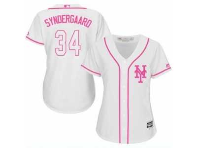 Women's Majestic New York Mets #34 Noah Syndergaard Authentic White Fashion Cool Base MLB Jersey