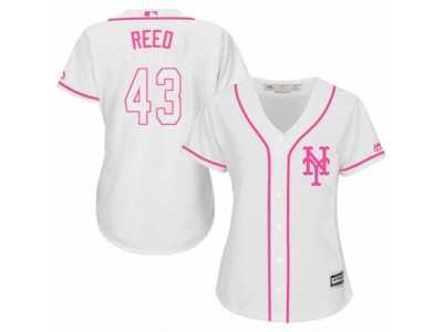 Women's Majestic New York Mets #43 Addison Reed Authentic White Fashion Cool Base MLB Jersey