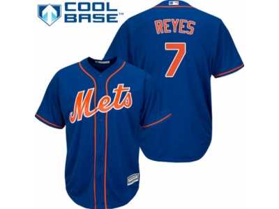 Youth Majestic New York Mets #7 Jose Reyes Authentic Royal Blue Alternate Home Cool Base MLB Jersey