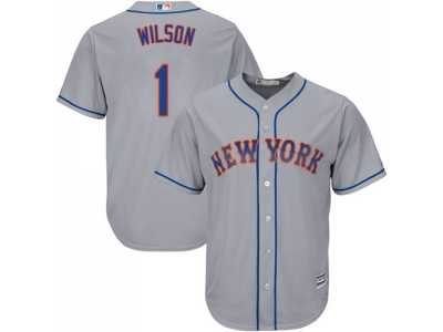 Youth New York Mets #1 Mookie Wilson Grey Cool Base Stitched MLB Jersey