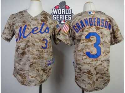 Youth New York Mets #3 Curtis Granderson Camo Alternate Cool Base W 2015 World Series Patch Stitched MLB Jersey