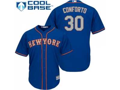 Youth New York Mets #30 Michael Conforto Blue(Grey NO.) Cool Base Stitched MLB Jersey