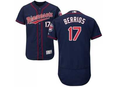 MLB Men Minnesota Twins #17 Jose Berrios Navy Blue Flexbase Authentic Collection Stitched Baseball Jersey