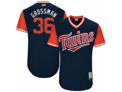 Men's 2017 Little League World Series Twins #36 Robbie Grossman Grossman Navy Jersey