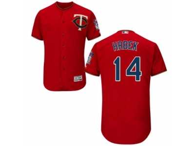 Men's Majestic Minnesota Twins #14 Kent Hrbek Scarlet Flexbase Authentic Collection MLB Jersey