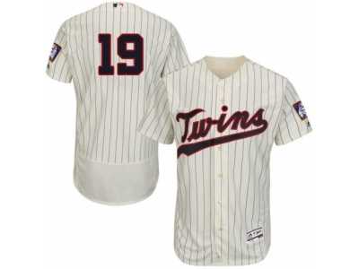 Men's Majestic Minnesota Twins #19 Kennys Vargas Cream Flexbase Authentic Collection MLB Jersey