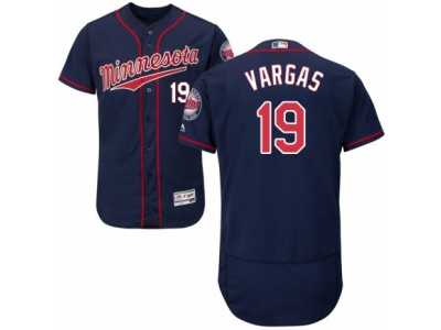 Men's Majestic Minnesota Twins #19 Kennys Vargas Navy Blue Flexbase Authentic Collection MLB Jersey