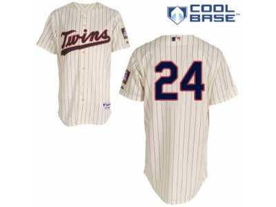 Men's Majestic Minnesota Twins #24 Trevor Plouffe Replica Cream Alternate Cool Base MLB Jersey