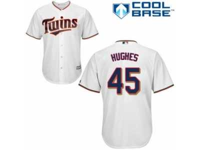 Men's Majestic Minnesota Twins #45 Phil Hughes Authentic White Home Cool Base MLB Jersey