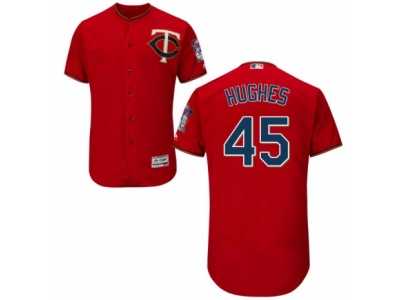Men's Majestic Minnesota Twins #45 Phil Hughes Scarlet Flexbase Authentic Collection MLB Jersey