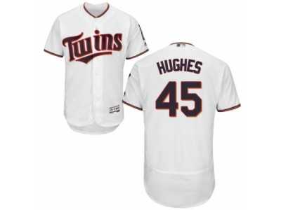Men\'s Majestic Minnesota Twins #45 Phil Hughes White Flexbase Authentic Collection MLB Jersey