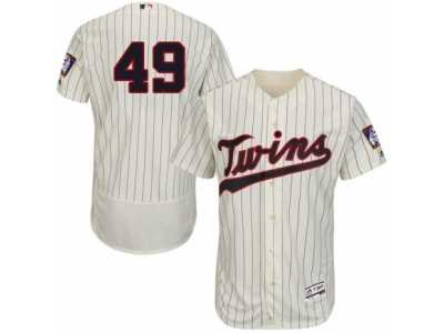 Men's Majestic Minnesota Twins #49 Kevin Jepsen Cream Flexbase Authentic Collection MLB Jersey