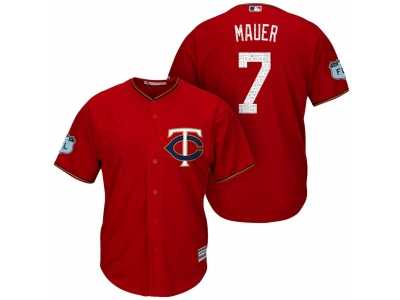 Men's Minnesota Twins #7 Joe Mauer 2017 Spring Training Cool Base Stitched MLB Jersey
