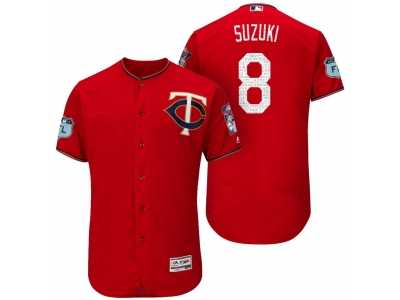 Men's Minnesota Twins #8 Kurt Suzuki 2017 Spring Training Flex Base Authentic Collection Stitched Baseball Jersey