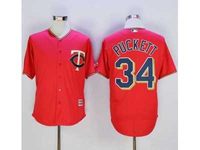 Minnesota Twins #34 Kirby Puckett Red New Cool Base Stitched Baseball Jersey