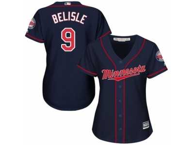 Women's Majestic Minnesota Twins #9 Matt Belisle Replica Navy Blue Alternate Road Cool Base MLB Jersey