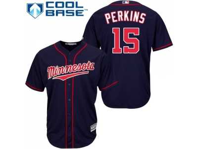 Youth Minnesota Twins #15 Glen Perkins Navy blue Cool Base Stitched MLB Jersey